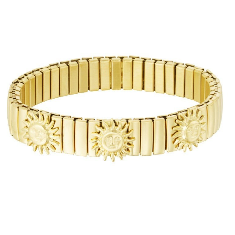 Gouden en zilveren maan armband