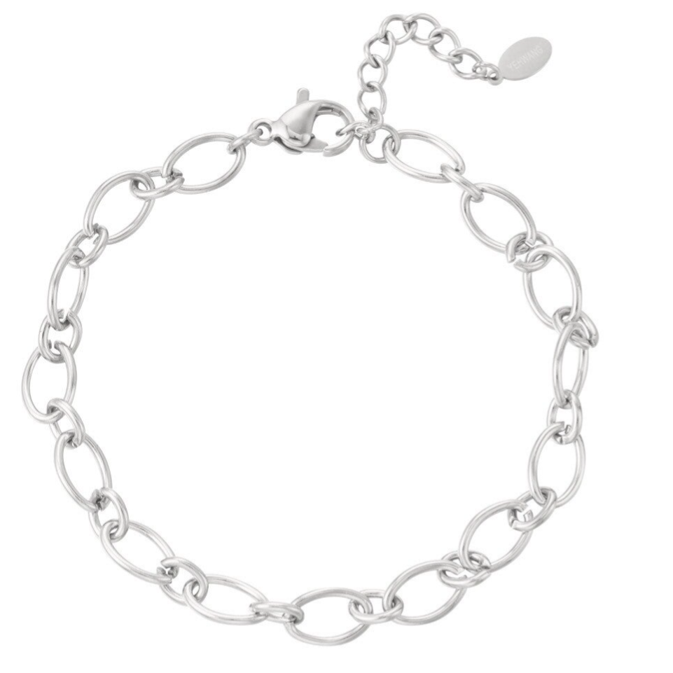 Zilveren schakel armband