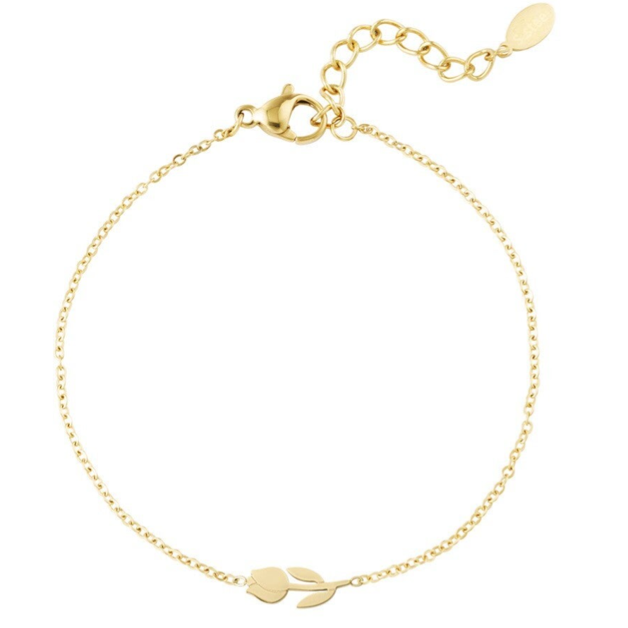 Gouden of zilveren tulp armband
