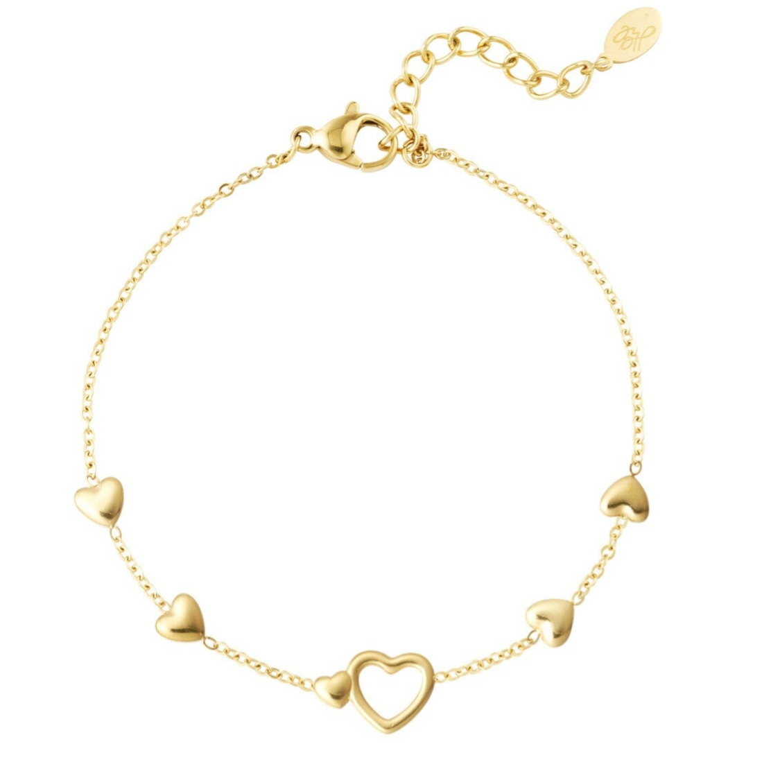 Gouden hartjes armband