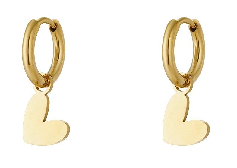 Minimalistisch gouden hart oorbellen