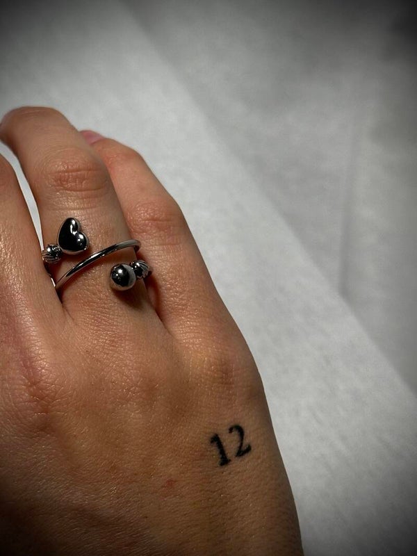 Ring hart bol zilver