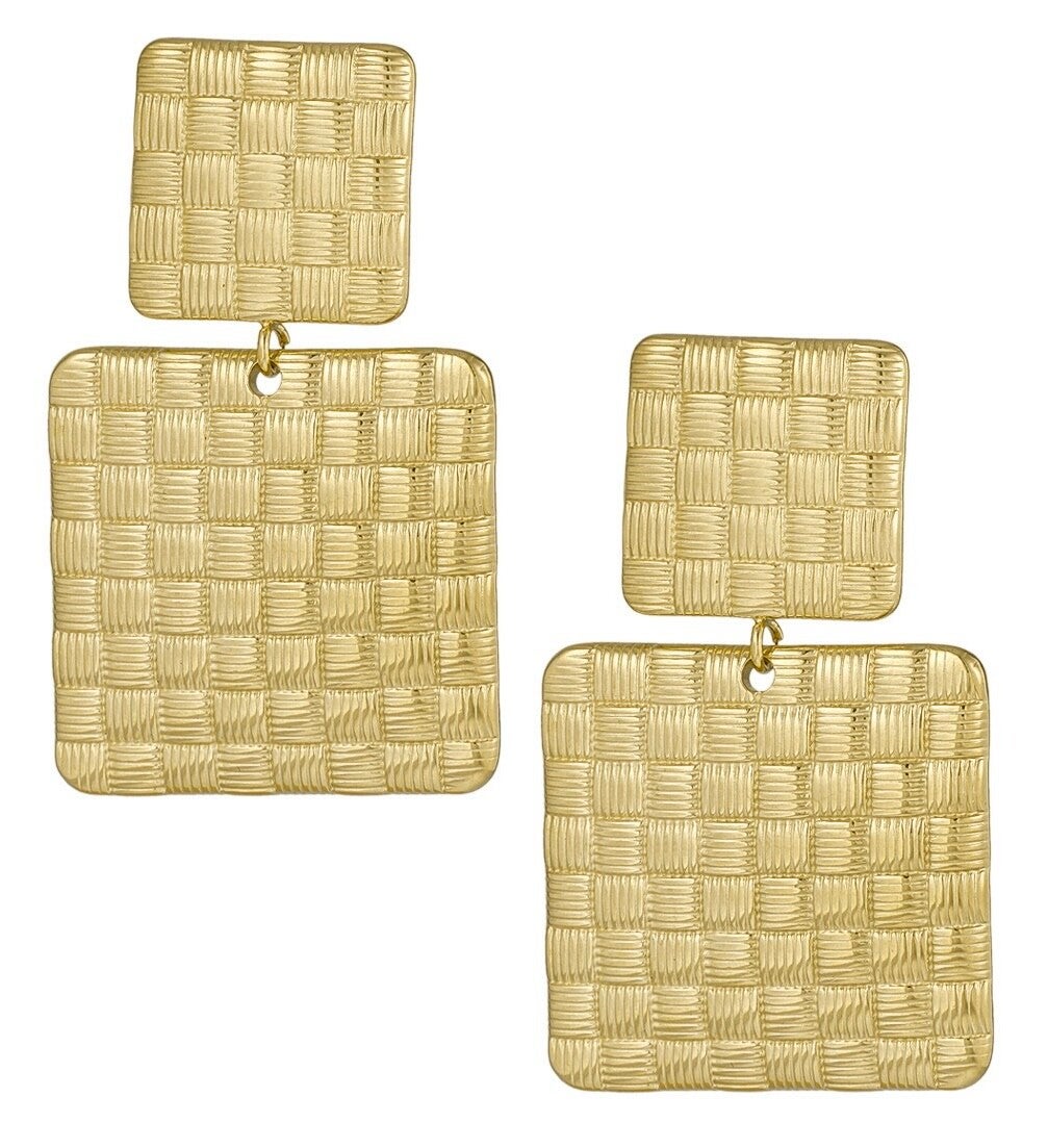 Goud of zilveren vierkante oorbellen