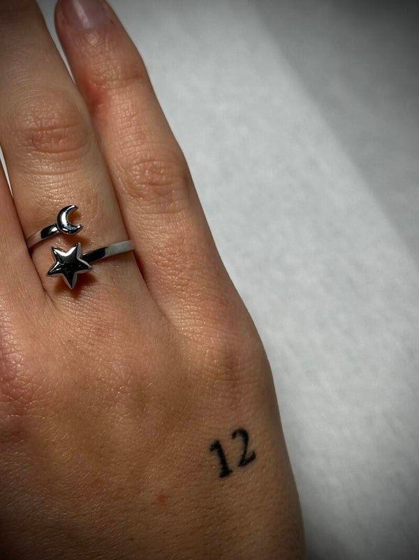 Ring ster maan zilver