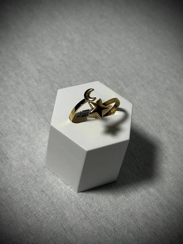 Gouden maan ster ring