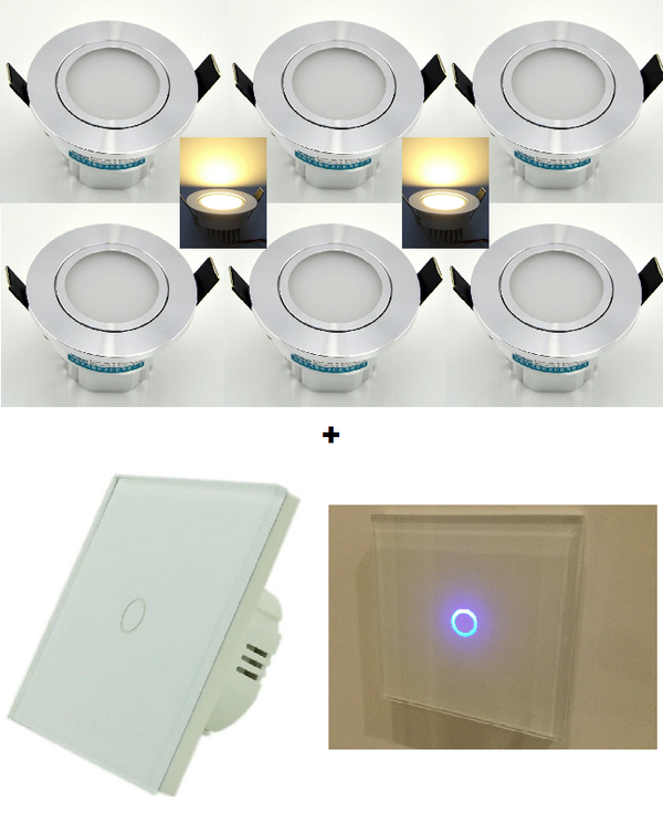 Complete LED set. 6x6w cob melkvenster + dimmer