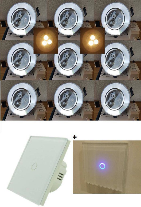 LED SET COMPLEET: 9 x 3 watt - Dimbaar - Aluminium armatuur + LED dimmer