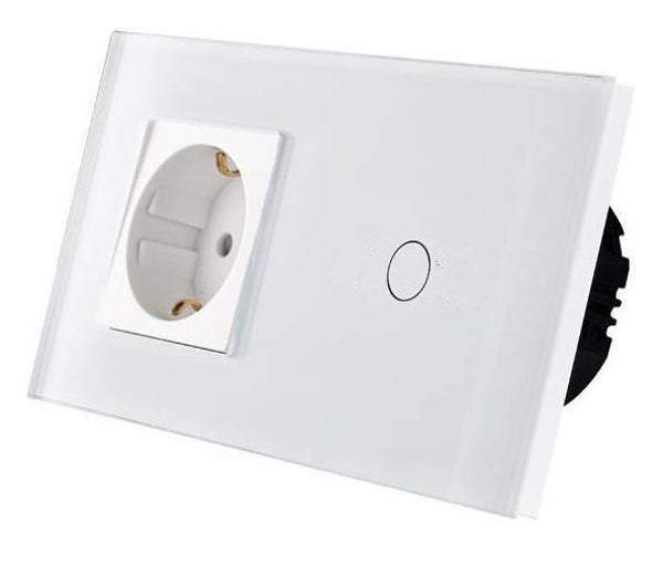 Schakelaar 1 kanaal hotel schakeling + stopcontact 