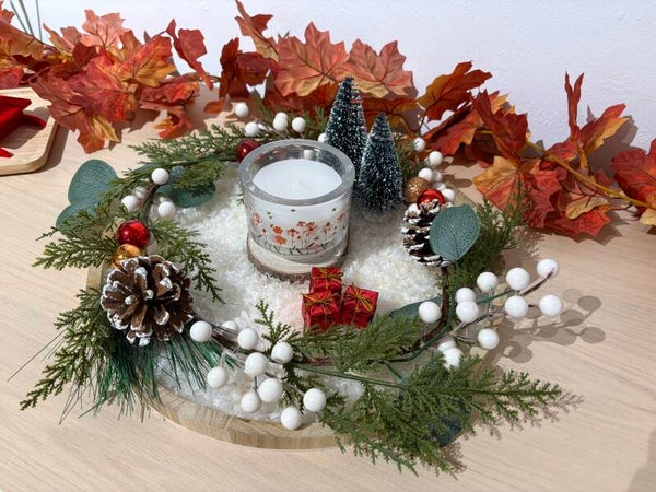 Kerstdecoratie met kaars