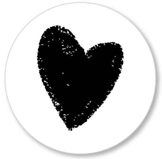 Heart black muurcirkel Ø 25cm