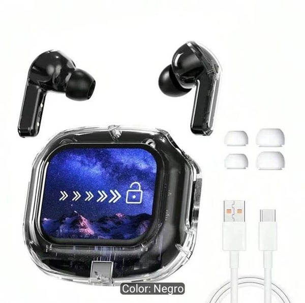 auriculares con pantalla a color ,Bluetooth 5.4 Control por APP para deportes ,Gaming ,fotos, Adecuado para uso diario y como regalo. Cable de datos gratuito