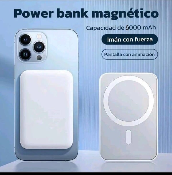 Bateria magsafe 6000mah para iPhone cargador inalámbrico magnético power bank compatible con modelos iPhone carga cómoda y portátil