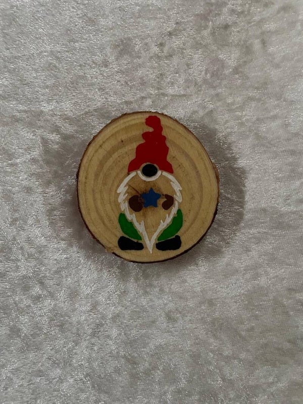 Glücksholz Zwerg mit blauen Stern