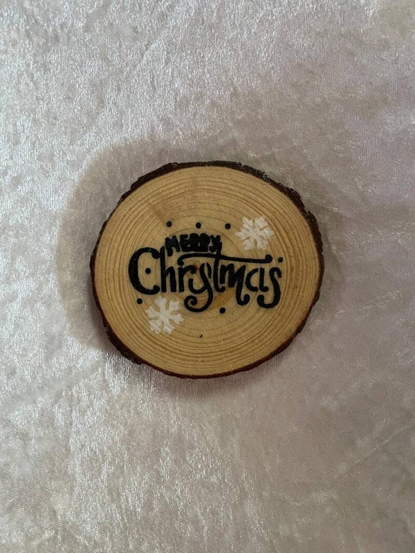 Glücksholz Merry Christmas, Schneeflocken