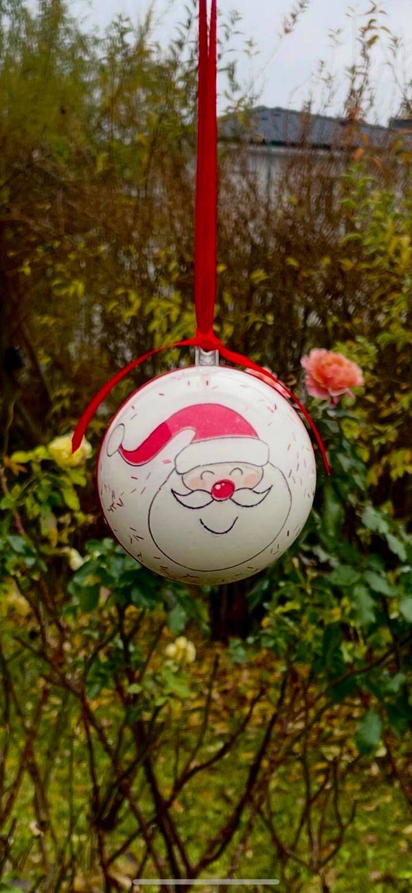 Glückskugeln Lächelnder Weihnachtsmannkopf