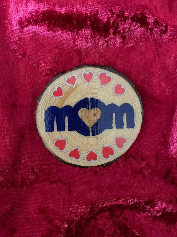 Glücksholz Herz Mom