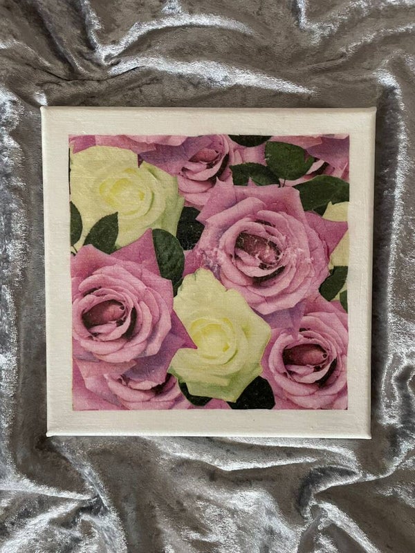 Glücksrahmen Rosen weiß u. rosa