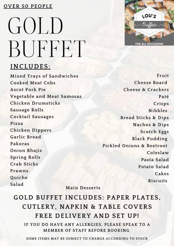 Gold buffet upto 50 people