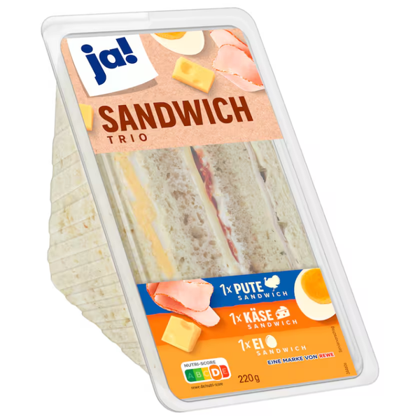 ja! Sandwich Trio Pute Käse Ei 220g