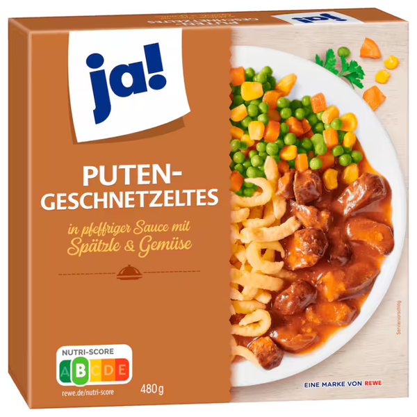 ja! Putengeschnetzeltes mit Spätzle und Gemüse 480g