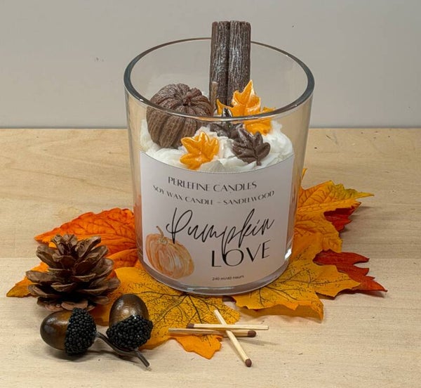 Herfst en Halloween collectie pompoentjes in een glas