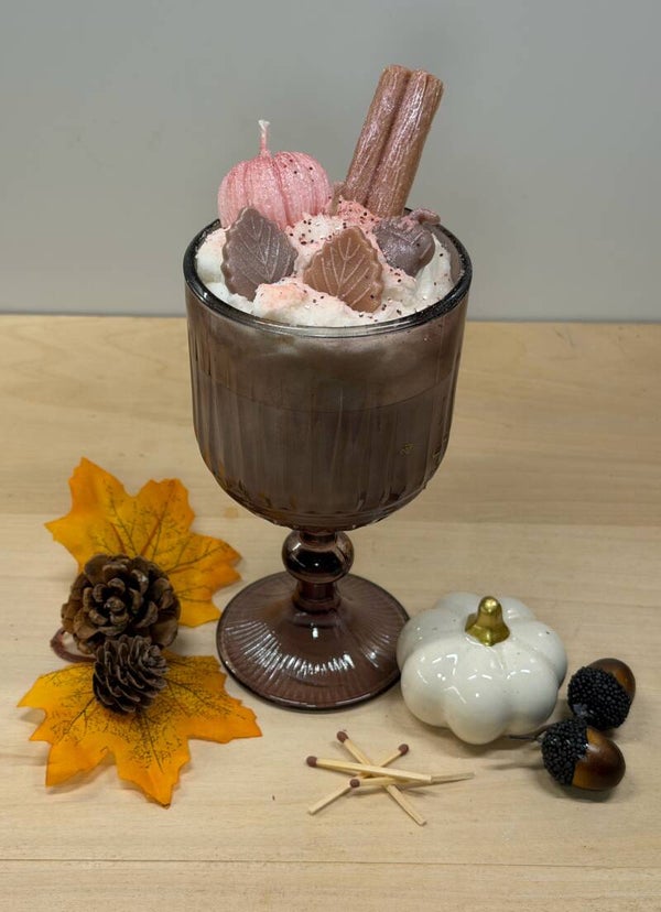 Herfst en Halloween collectie glas gevuld met roze pompoentjes