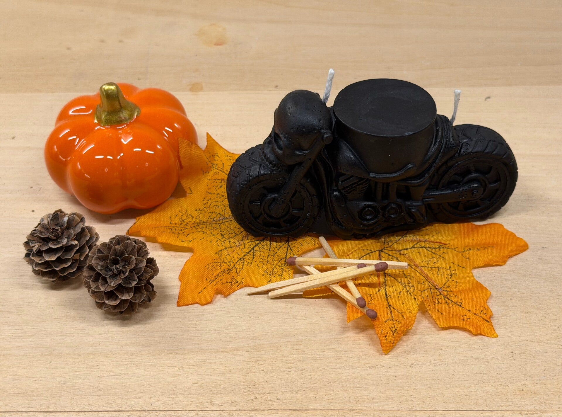 Herfst en Halloween collectie moto met skull
