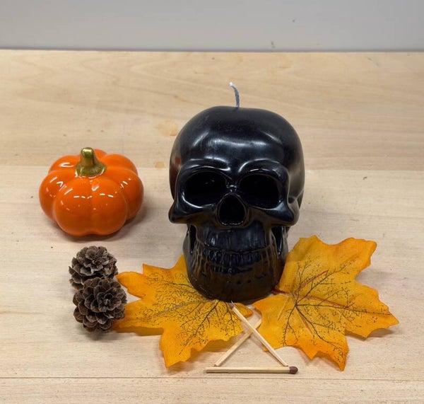 Herfst en Halloween collectie glimmende zwarte skull