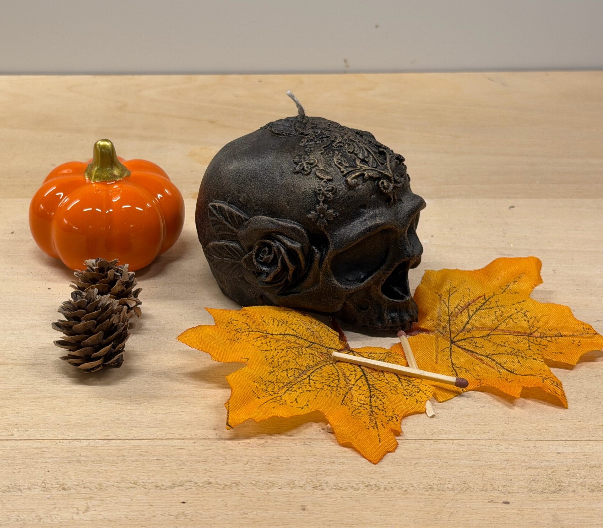 Herfts en Halloween collectie skull met bloemen
