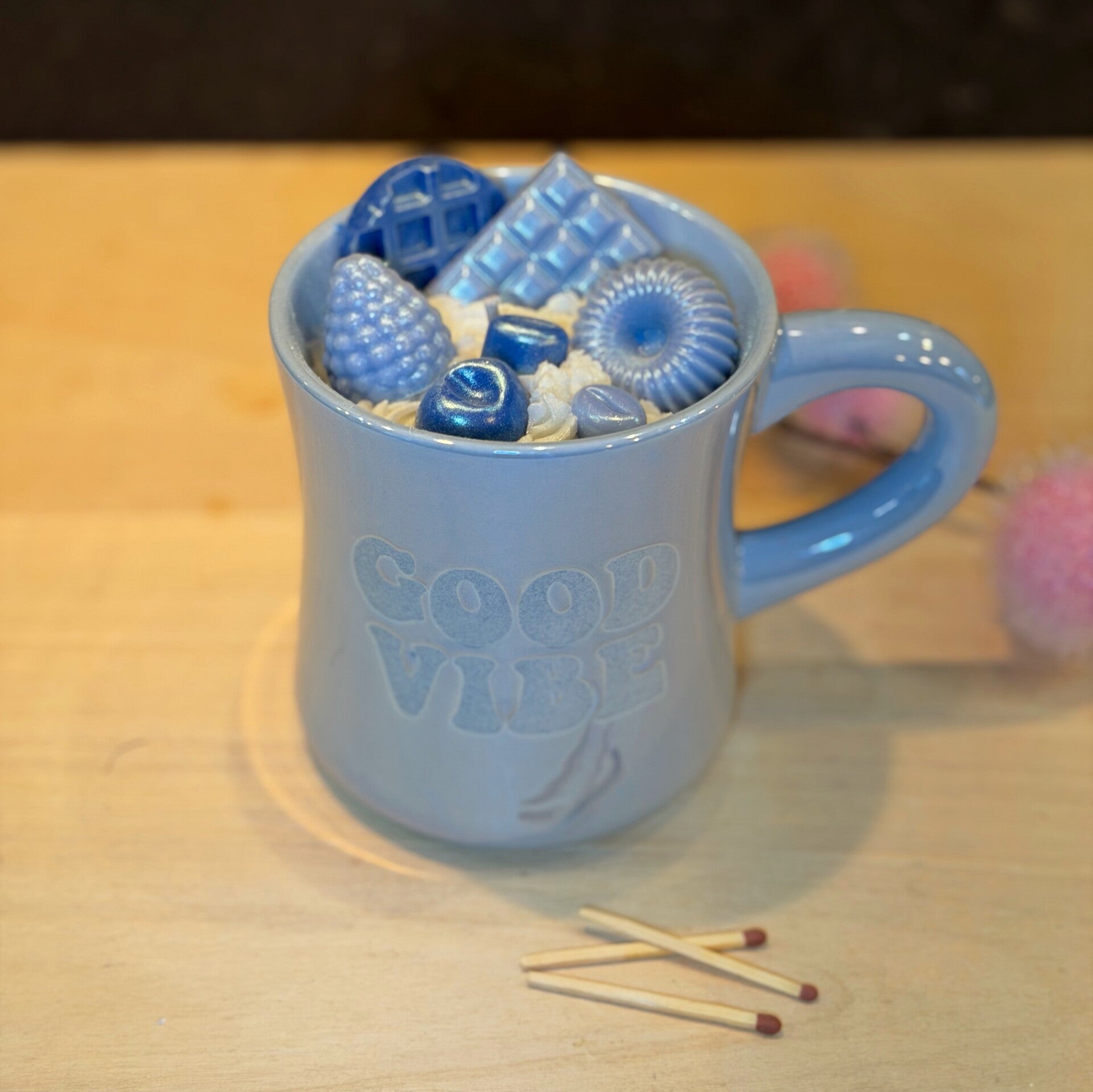 Perlefine's Tea-Time blauwe tas