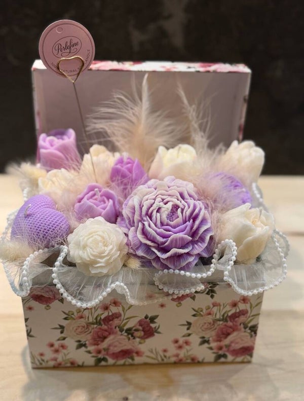 Bouquet Candle in decoratief koffertje