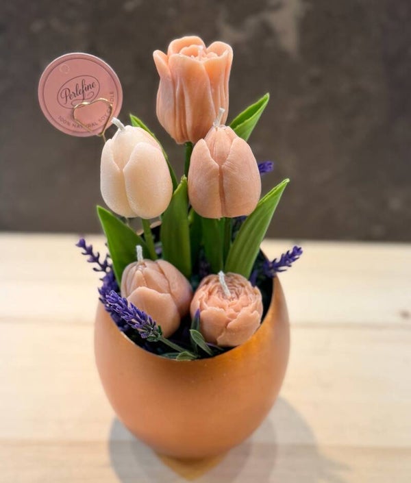 Bouquet Candle in koperen potje