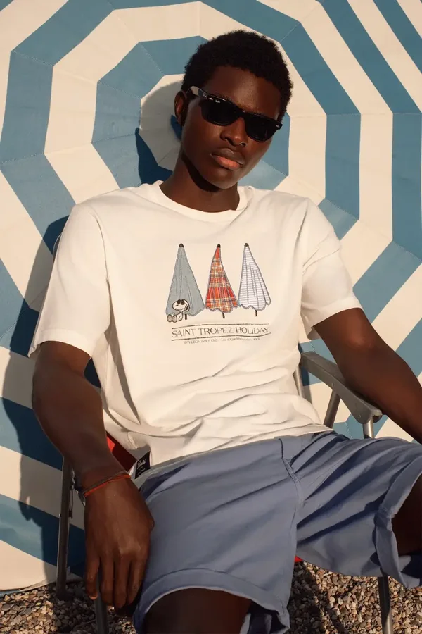 T.SHIRT SNOOPY SAINT TROPEZ HOLIDAY PANNA - InTheBox