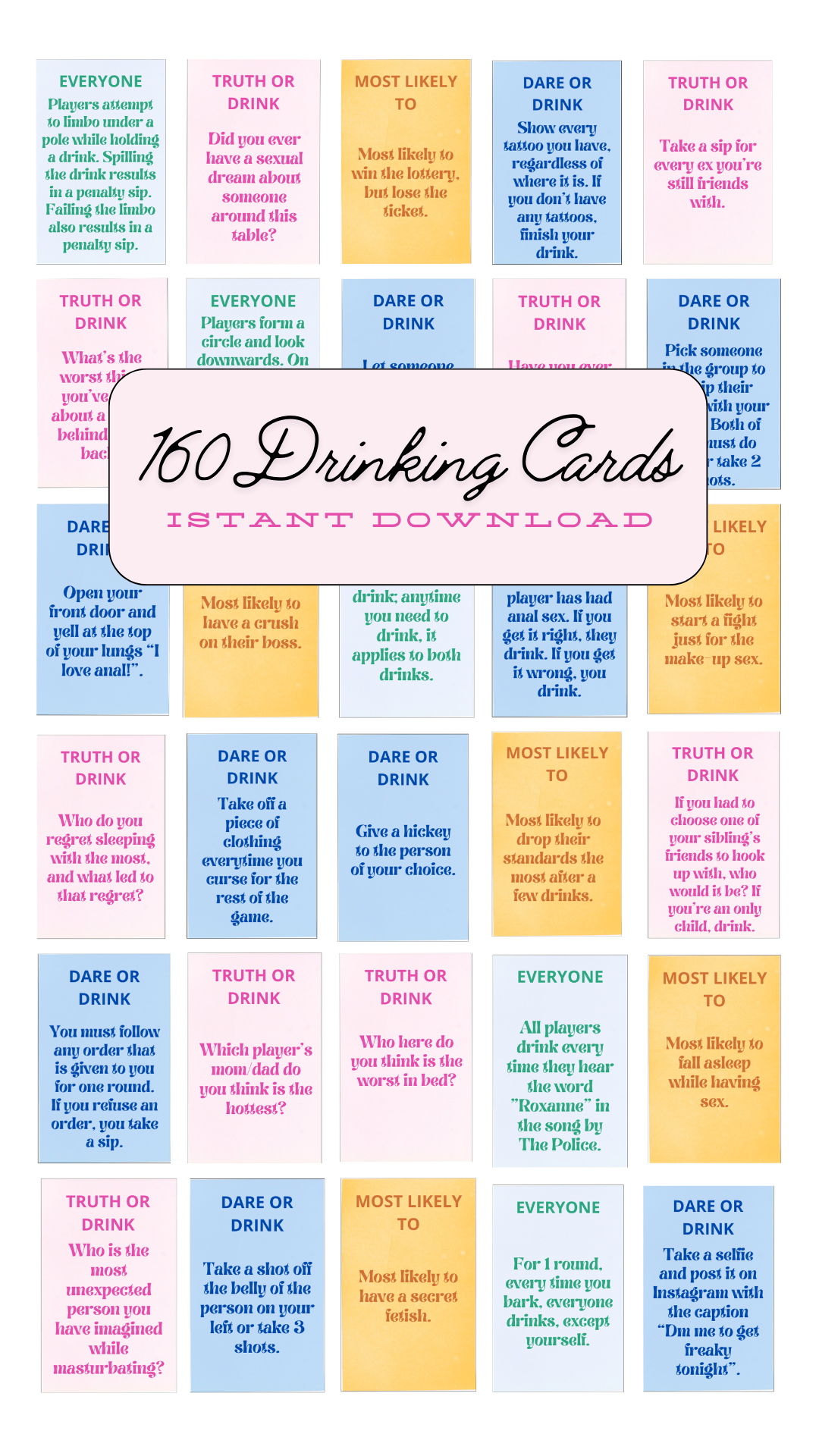 Printable Drinking Games / Printable Party Games | Games4Parties