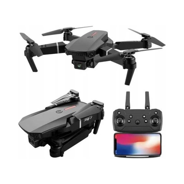 DRON E88 KAMERA 4K WIFI FPV ZAWIS 350M SKLADANY ETUI PREZENT