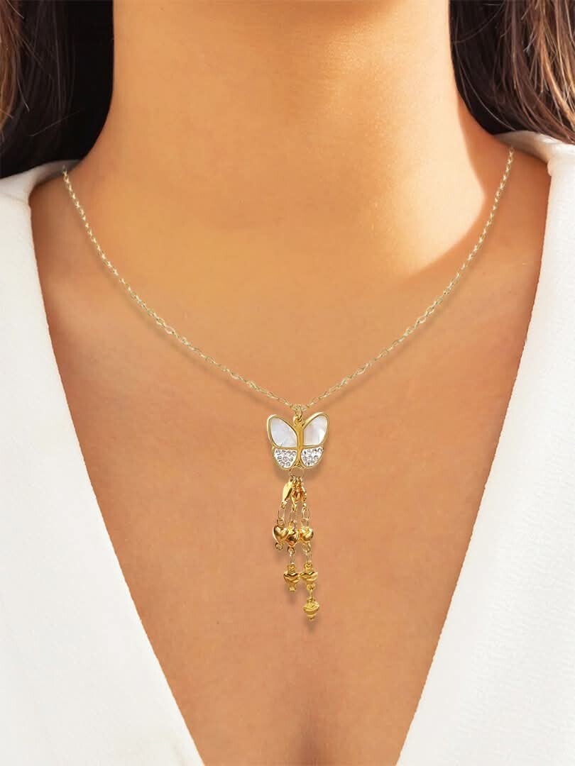 pendentif papillon blanc