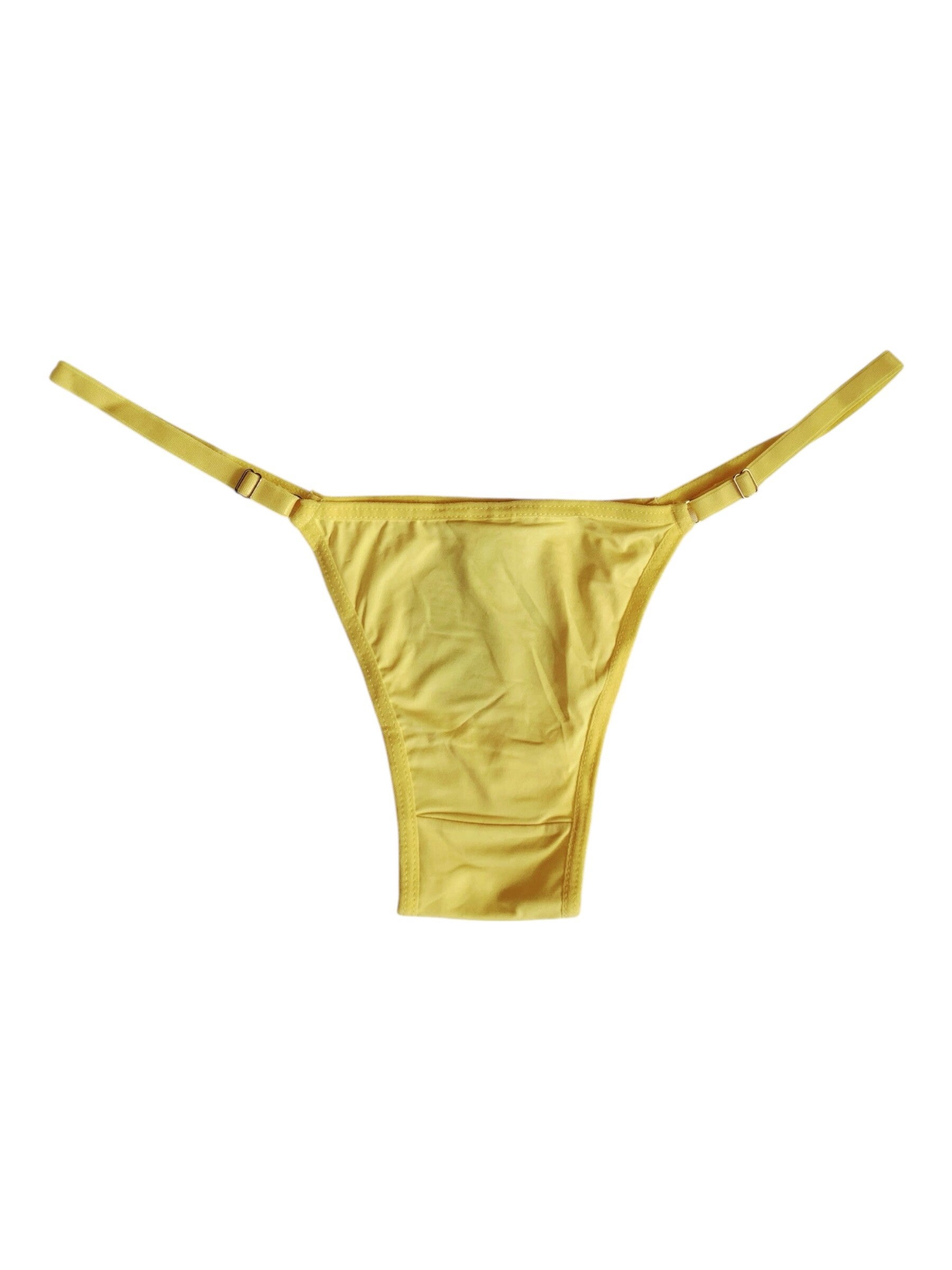Thong ERIKA with adjustable slides - SMALL / Yellow