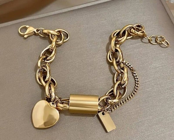 Bracciale LOVE gold acciaio inossidabile