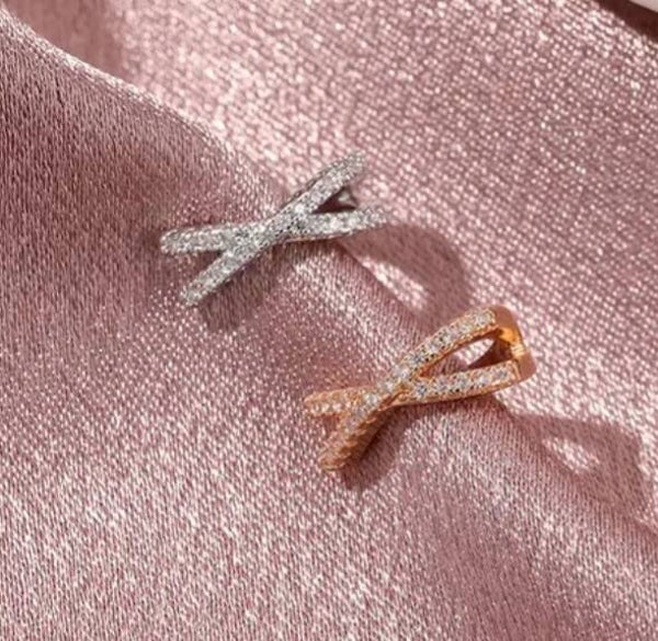 Orecchino ear cuff "INCROCIO" acciaio inossidabile