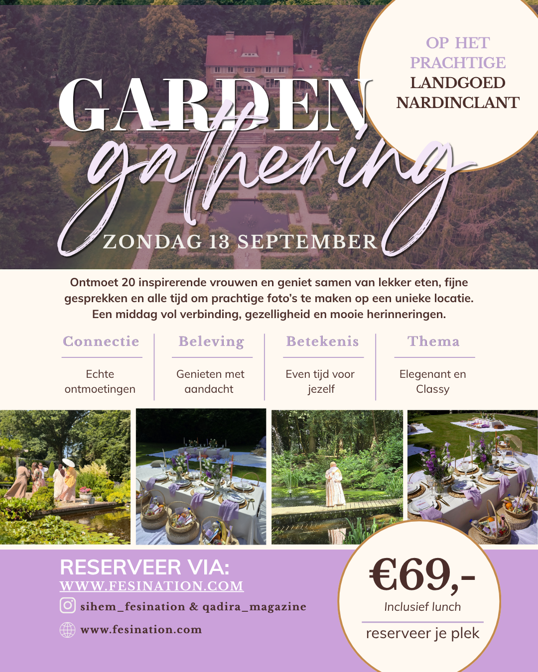 Volledige flyer van de Garden Gathering