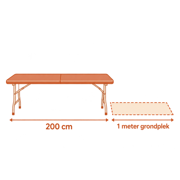 Combiplek Tafel en 1 meter grondplek eid