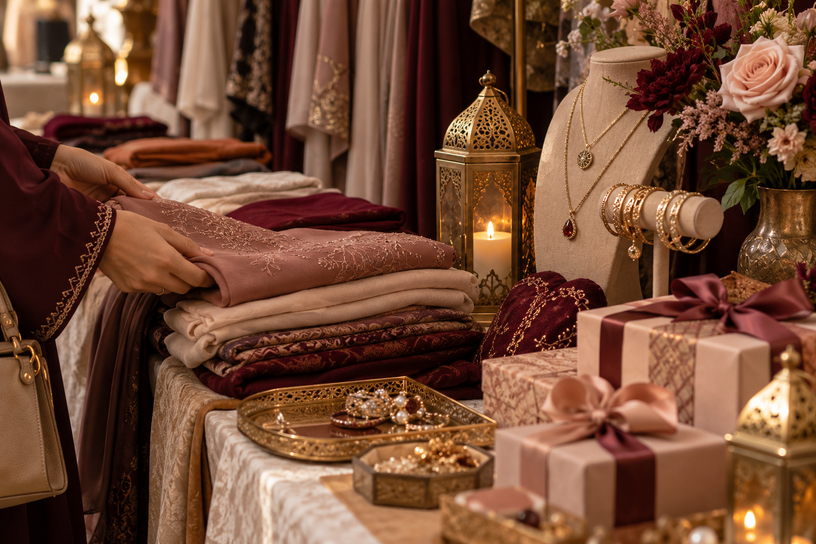 Sfeervolle verkoopstand tijdens de Eid Bazaar