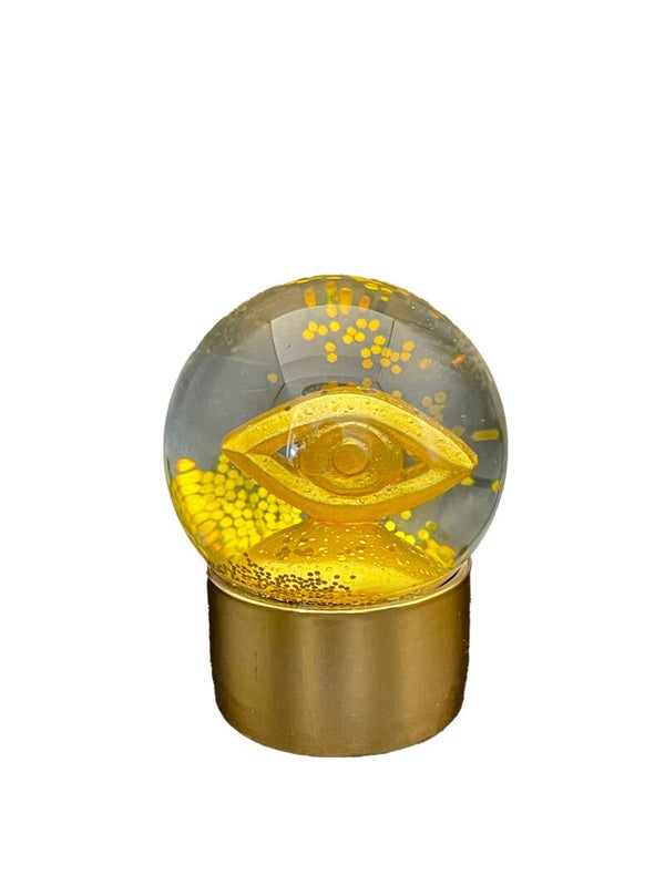 Snow globe goudkleurig oog (met kleine luchtbel)