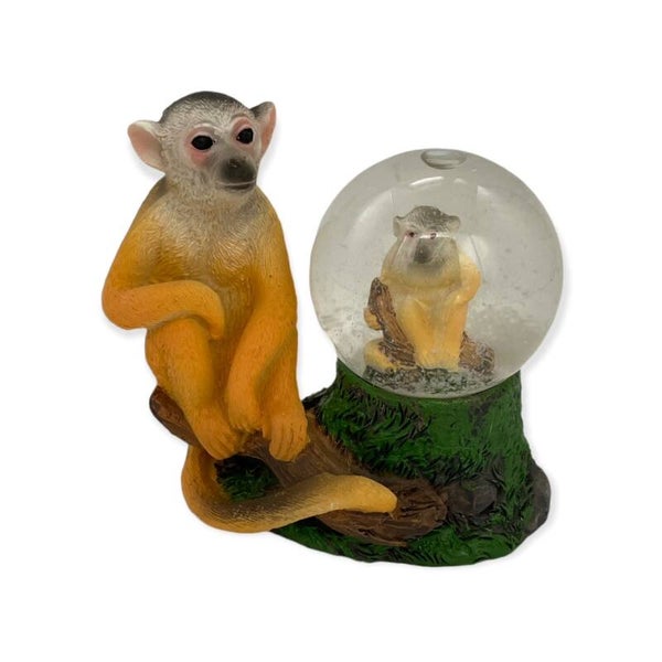 Decoratief Beeld Doodshoofdaapje met Sneeuwbol