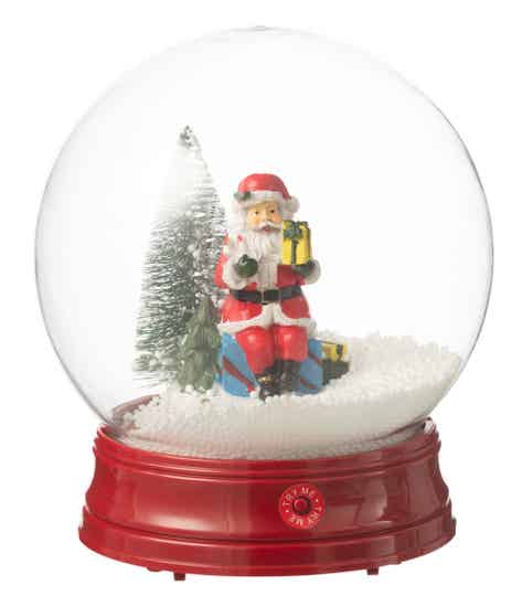 Globe | Sneeuwbol | LED licht | Kerstmuziek | Sneeuweffect | Kerstman | Cadeaus | J-Line | Ø21cmx23cm
