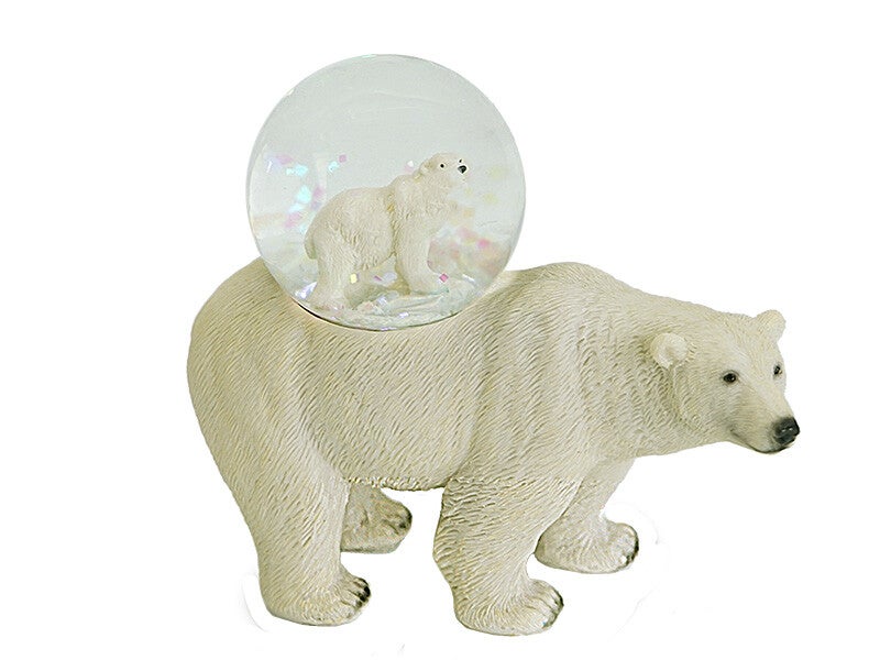 Betoverende IJsbeer Sneeuwbol – Magische Pooldecoratie