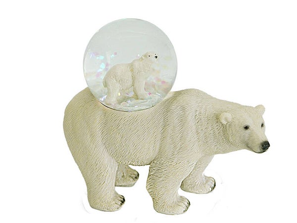 Betoverende IJsbeer Sneeuwbol – Magische Pooldecoratie