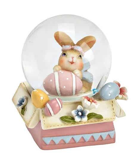 🐰 Paas Sneeuwbol met Schattige Paashaas en Eieren – Betoverende Decoratie