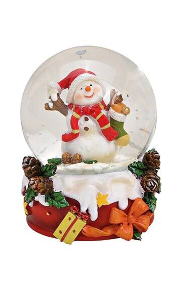 Sneeuwbol sneeuwpop met sok met cadeaus