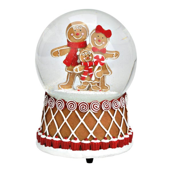 Sneeuwbol | Kerstmis | Gingerbread | Familie | Muziek | 11x11x15,5cm